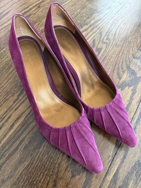 Enzo Angiolini Plum Suede Pointed-Toe Pumps